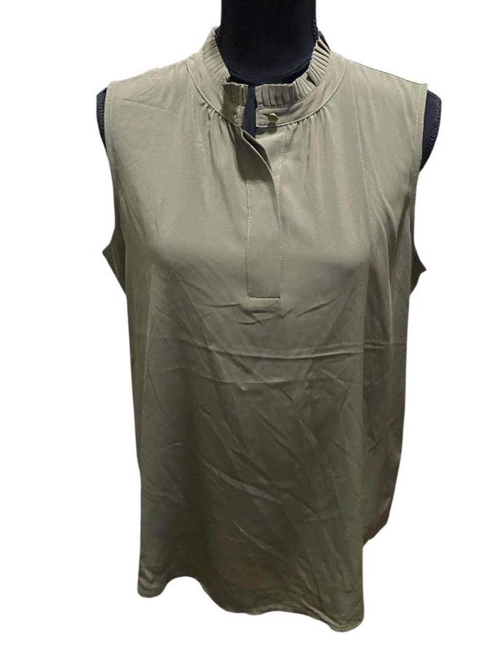 Calvin Klein Sleeveless Ruffle Neck Top